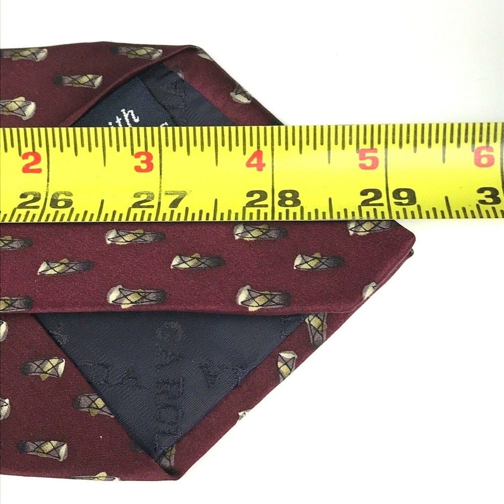 JERRY J GARCIA1996 Men's Silk Necktie Lady with Argyle Socks #14 Burgundy Tie - Picture 11 of 11